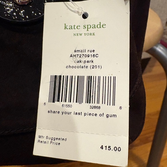 NWT Kate Spade Oak Park Small Rue Chocolate Suede Shoulder Bag - Picture 7 of 17